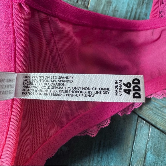 Torrid XO Pink Plunge Push-Up Front-Close Underwire Lace Bra Size 46DDD - Picture 6 of 16